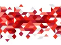 Abstrakcyjny wzór geometryczny z trójkątów i rombów w odcieniach czerwieni, tworzący iluzję głębi. Kod koloru czerwonego w wielu odsłonach.