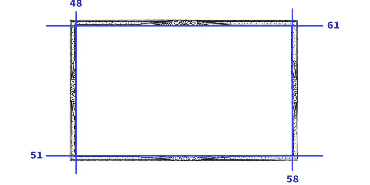 Elegancki, ozdobny border style z motywami roślinnymi i kropkami. Wymiary: 48, 51, 58, 61.