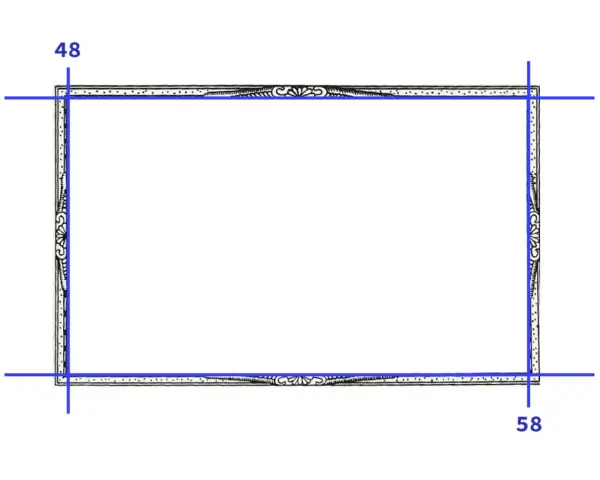 Elegancki, ozdobny border style z motywami roślinnymi i kropkami. Wymiary: 48, 51, 58, 61.