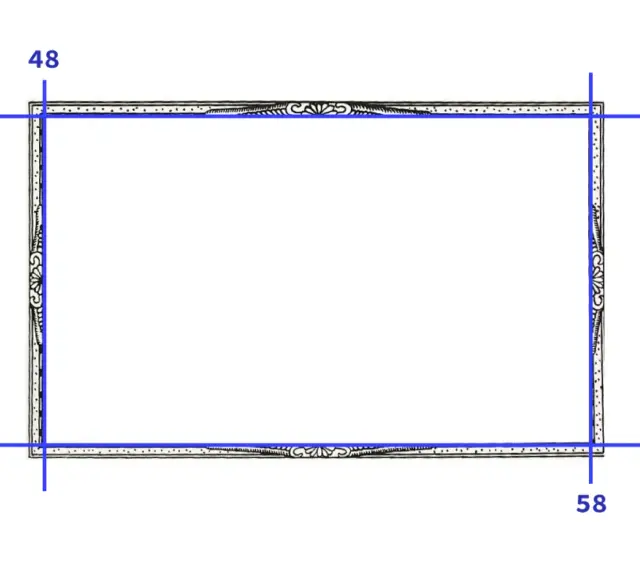 Elegancki, ozdobny border style z motywami roślinnymi i kropkami. Wymiary: 48, 51, 58, 61.