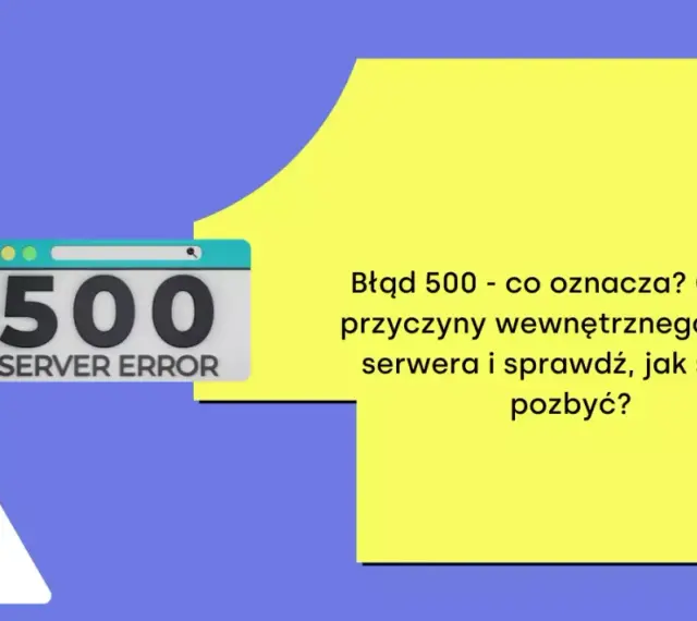 Błąd 500 - brak połączenia z serwerem. Ikona serwera i znak ostrzegawczy. Dowiedz się, co oznacza i jak naprawić wewnętrzny błąd serwera.