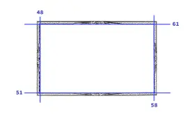 Elegancki, ozdobny border style z motywami roślinnymi i kropkami. Wymiary: 48, 51, 58, 61.